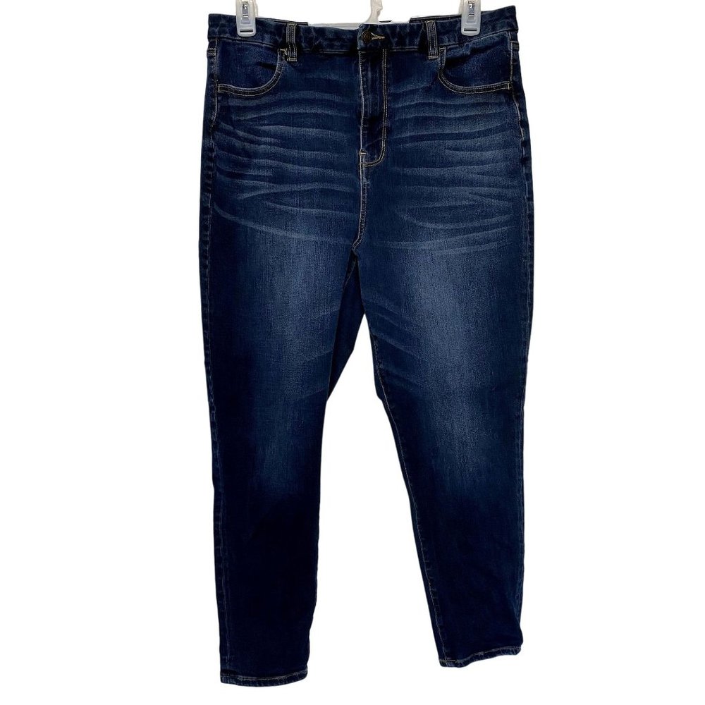 American Eagle Women's 360 Super Stretch Crop Ankle Jegging Blue Jean 18 Short